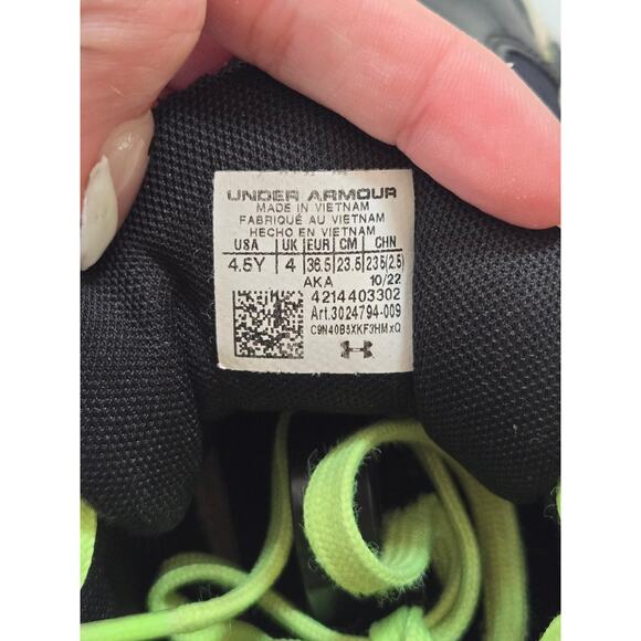 Under Armour Boys Grade School UA Jet 21 Black Basketball Shoes - Size 4.5 Y - Picture 8 of 8